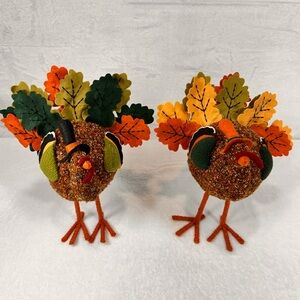 Pilgrim Turkey Thanksgiving Wool Fabric Felt Decor Fall Autumn Centerpiece